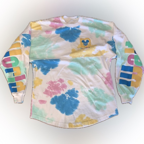 Walt Disney World Spirit Jersey Colorful Tie-Dye Graphic Long Sleeve T-Shirt XS - Picture 5 of 8